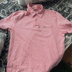 Boys Vineyard Vines Large Polo Red & White